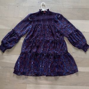 Long sleeve snake skin mini dress